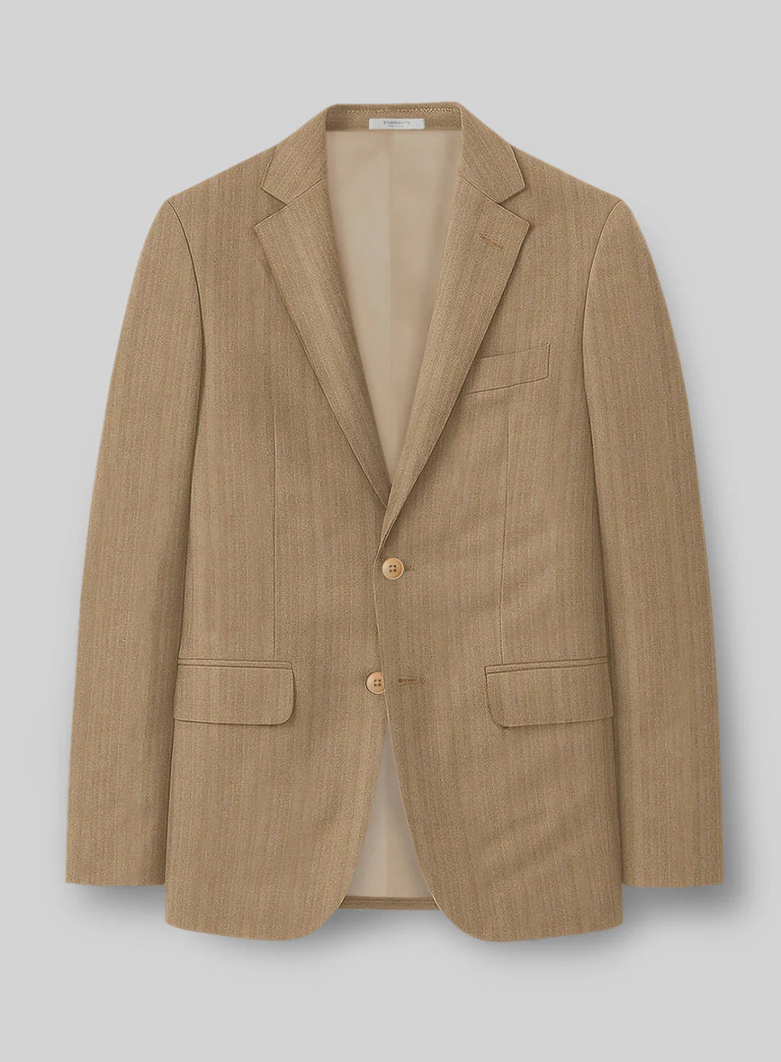 Napolean Lurvani Herringbone Biscotti Wool Jacket