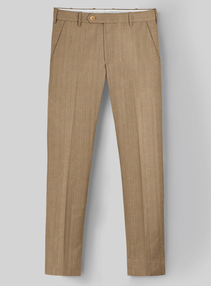 Napolean Lurvani Herringbone Biscotti Wool Suit - Image 4