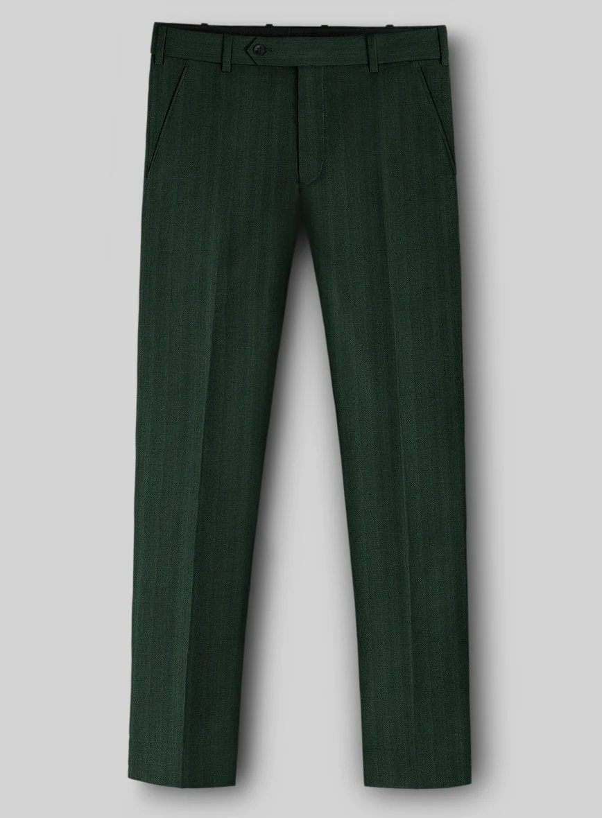 Napolean Lurvani Herringbone Green Wool Pants - Image 2