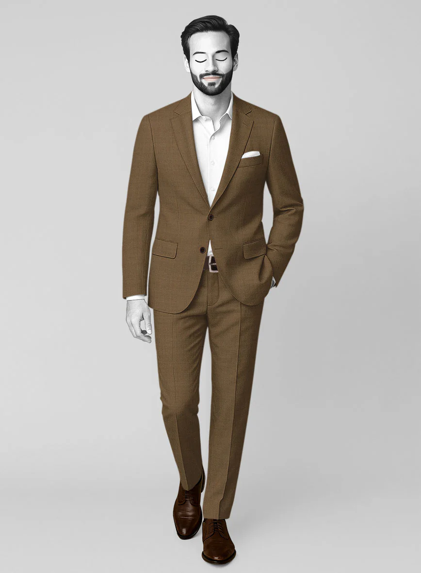 Napolean Melange Brown Wool Suit