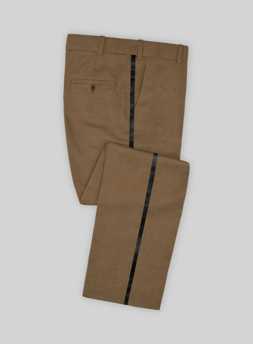 Napolean Melange Brown Wool Tuxedo Suit - Image 3