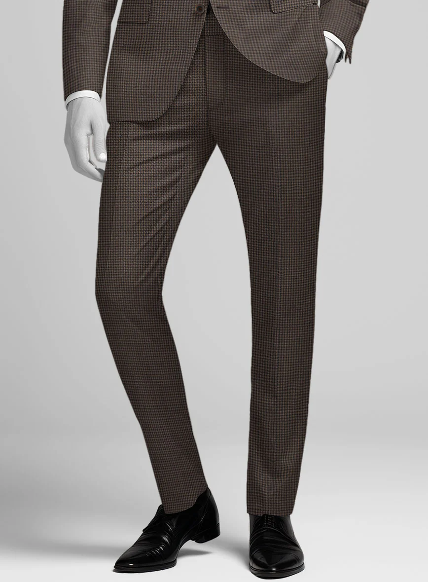 Napolean Mini Houndstooth Brown Wool Pants