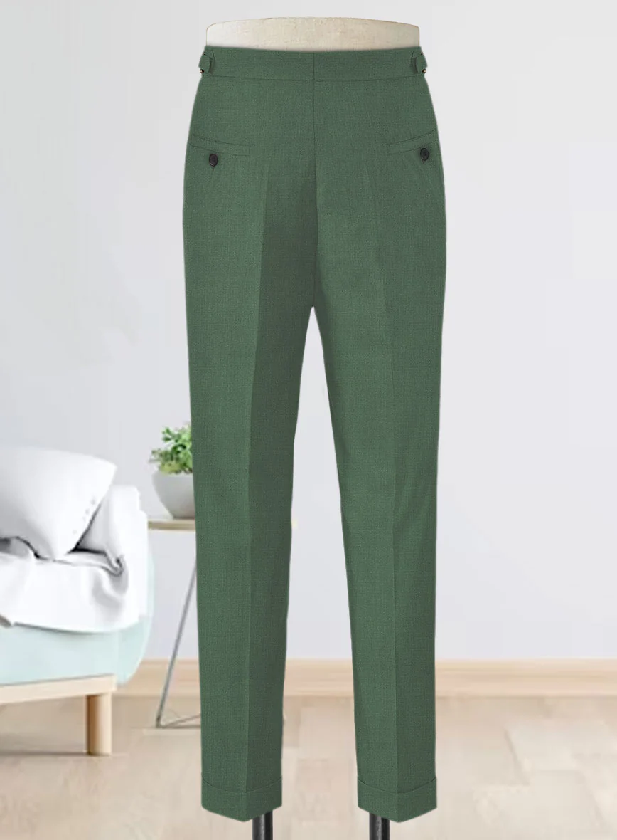 Napolean Moss Green Wool Highland Trousers - Image 5