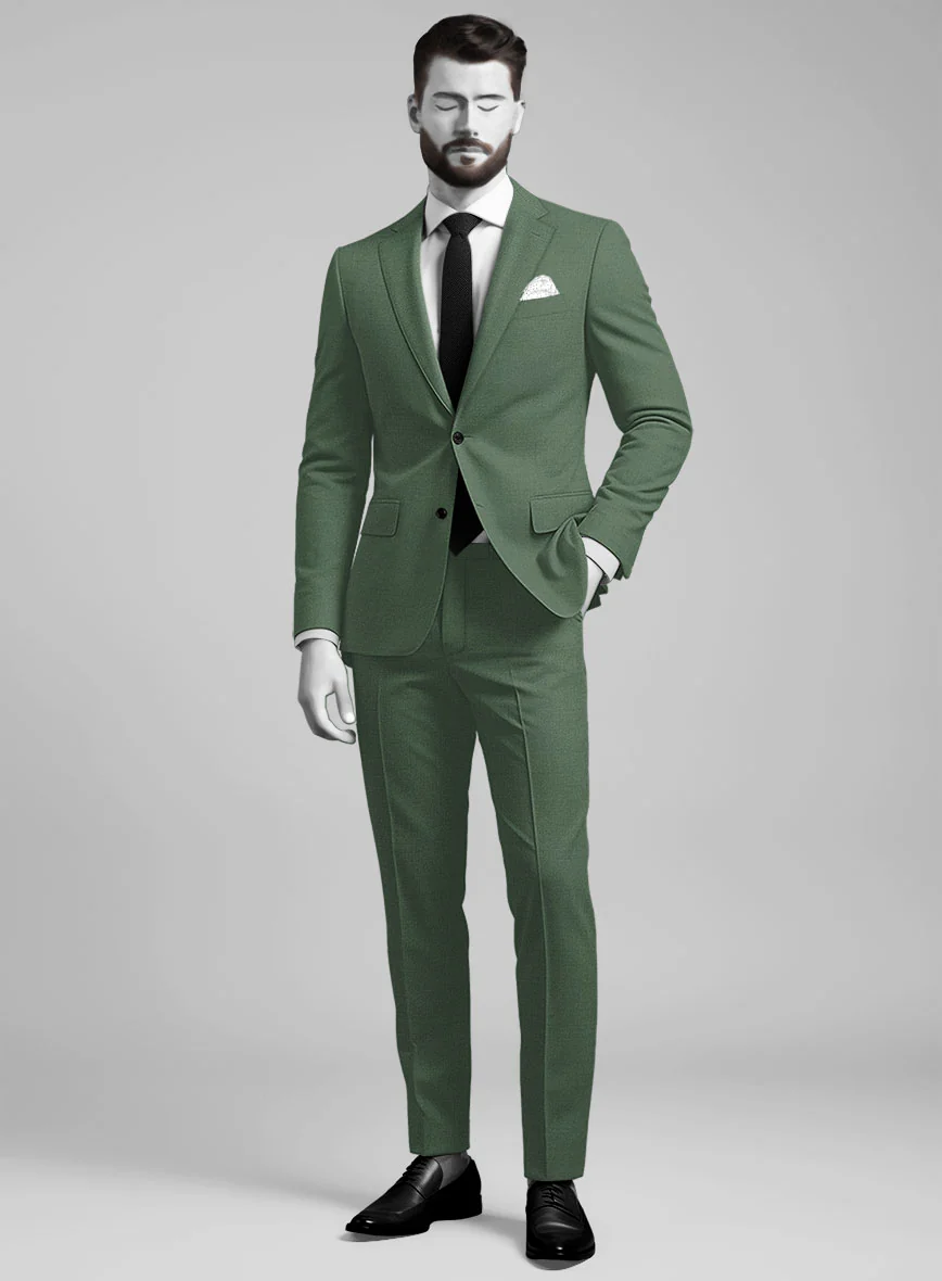Napolean Moss Green Wool Suit