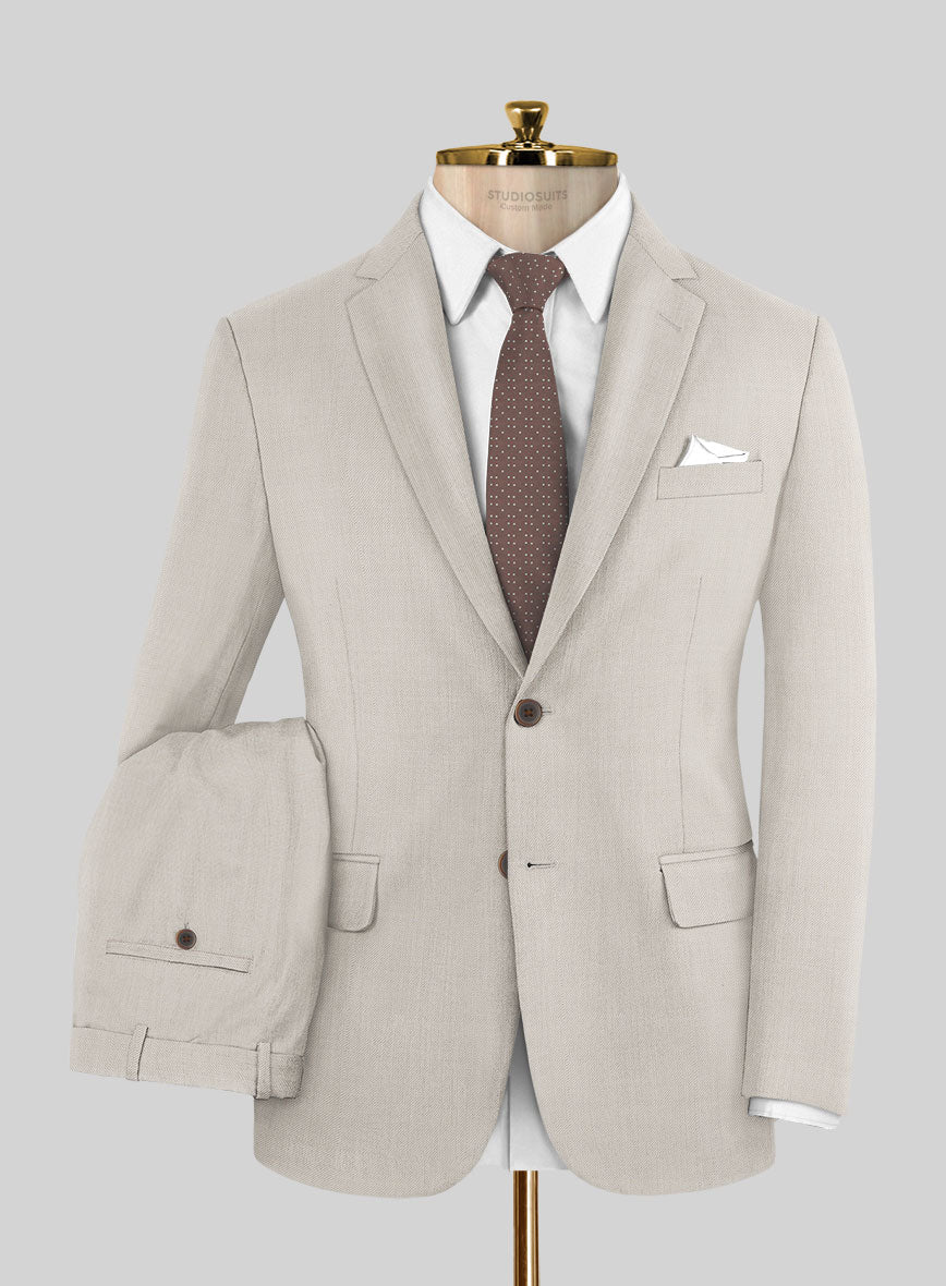 Napolean Muted Beige Wool Suit - Image 2