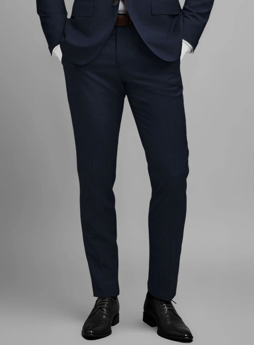 Napolean Navy Herringbone Wool Tuxedo Suit - Image 7