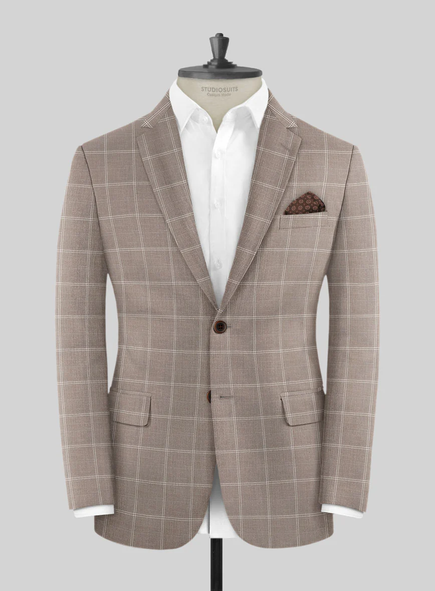 Napolean Noemi Windowpane Brown Wool Jacket