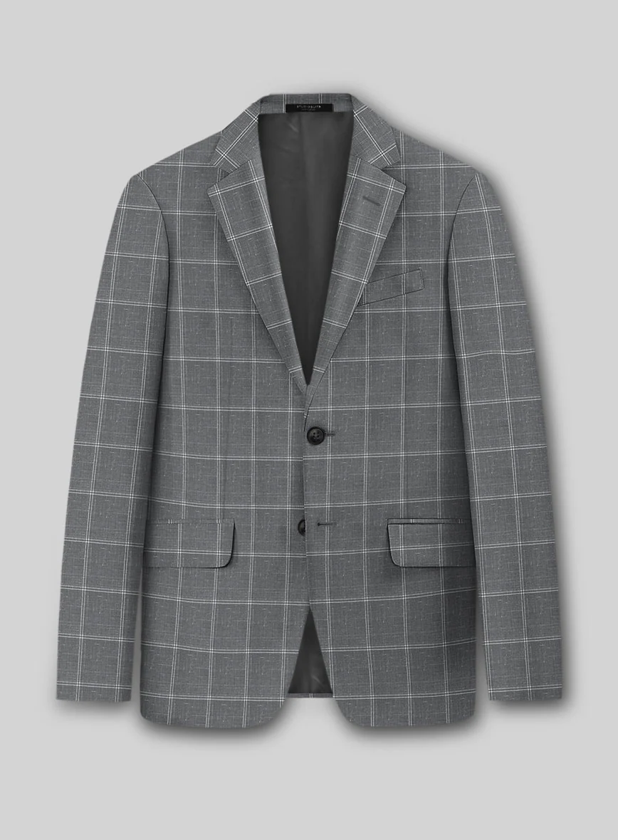 Napolean Noemi Windowpane Gray Wool Jacket