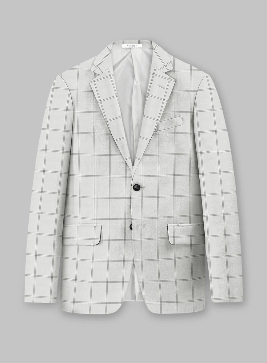 Napolean Noemi Windowpane Light Gray Wool Suit - Image 2