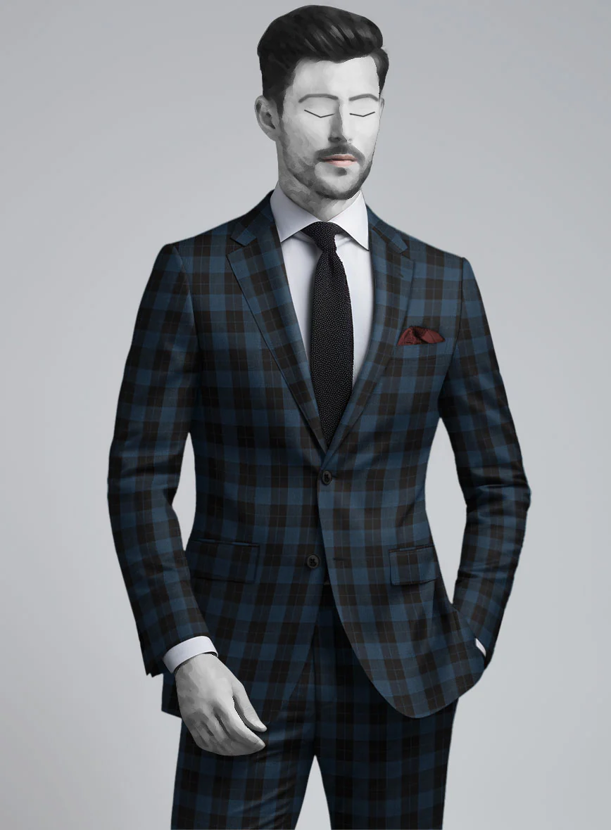 Napolean Oldo Blue Wool Suit - Image 3