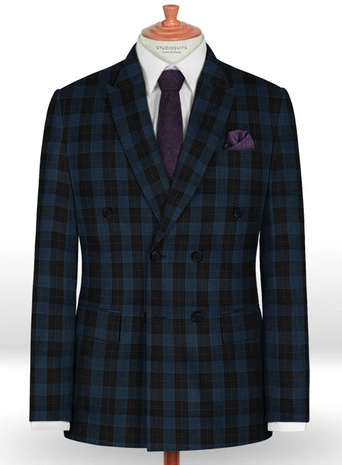 Napolean Oldo Blue Wool Double Breasted Suit - Image 3