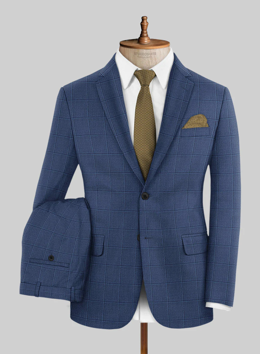 Napolean Pane Blue Wool Suit - Image 2