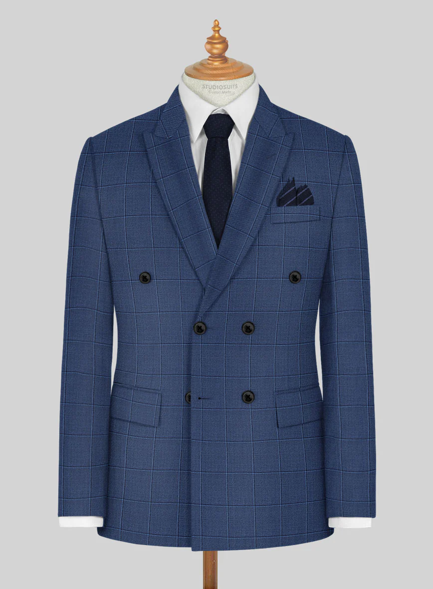 Napolean Pane Blue Wool Double Breasted Suit - Image 2