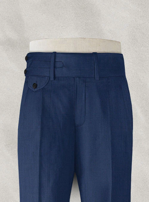Napolean Persian Blue Double Gurkha Wool Trousers - Image 4