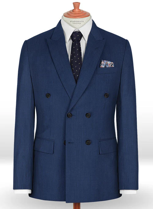 Napolean Persian Blue Wool Double Breasted Jacket