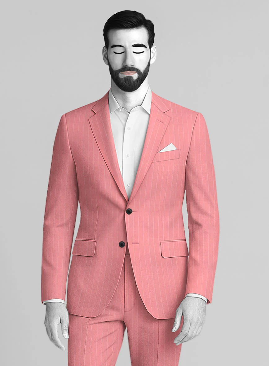 Napolean Petalo Stripe Pink Wool Jacket - Image 2