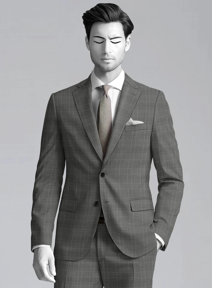 Napolean Porter Prince Of Wales Gray Wool Jacket - Image 2