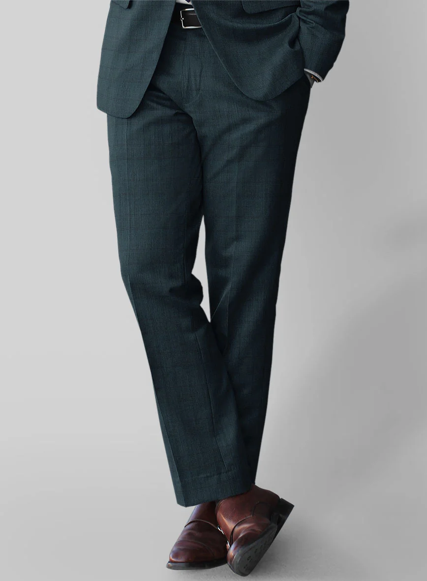 Napolean Preppy Teal Blue Check Suit - Image 4