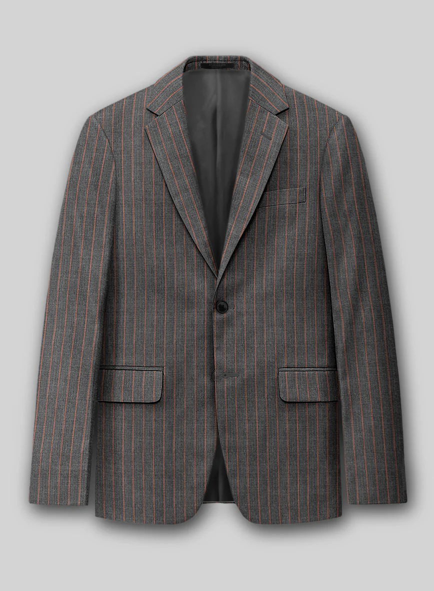 Napolean Raffa Stripe Ash Wool Suit - Image 2
