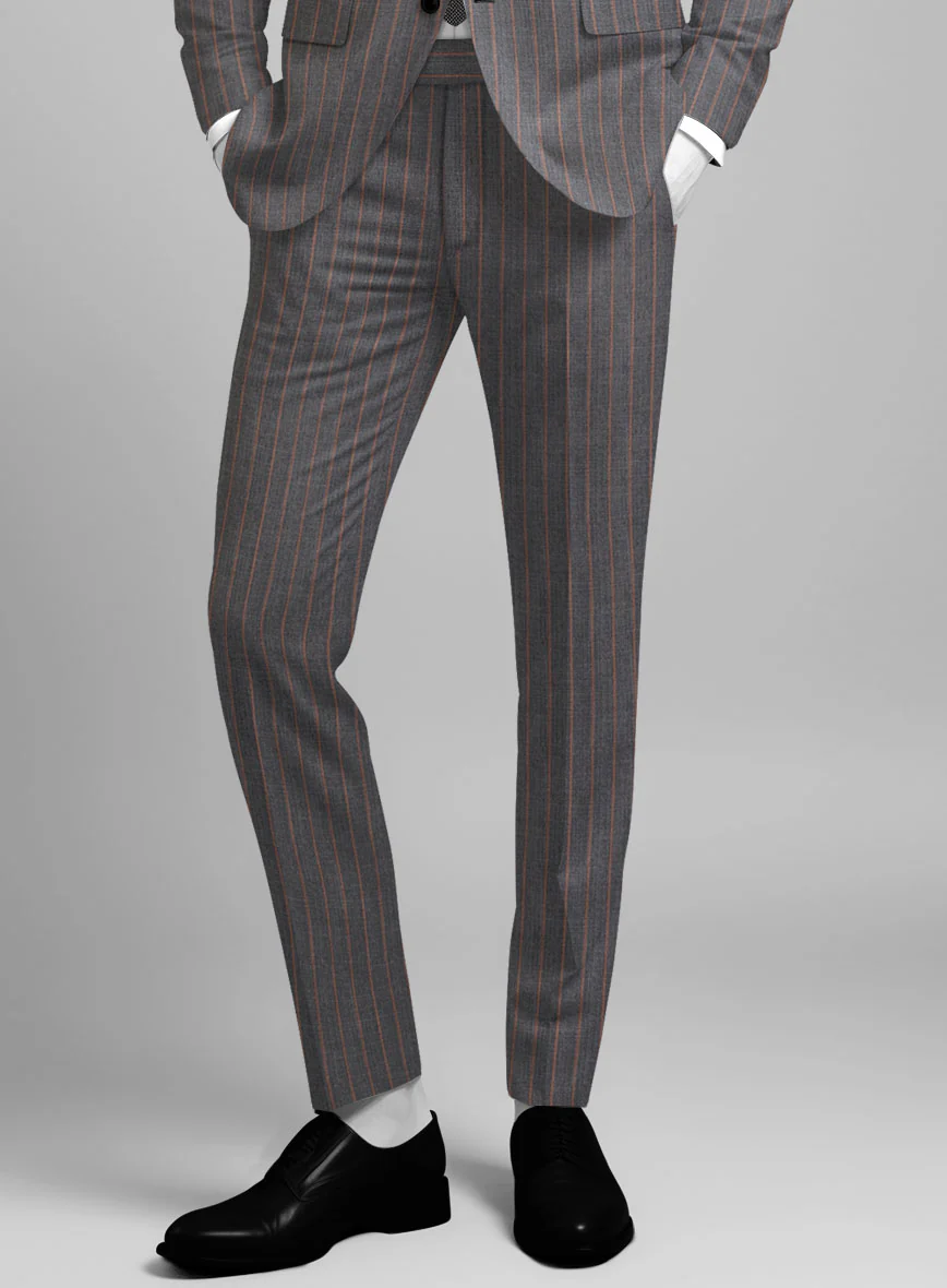 Napolean Raffa Stripe Ash Wool Suit - Image 6