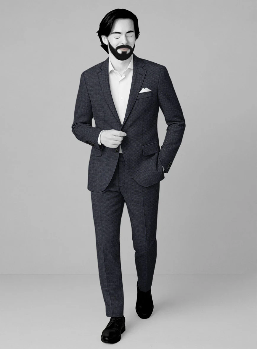 Napolean Retro Navy Wool Suit