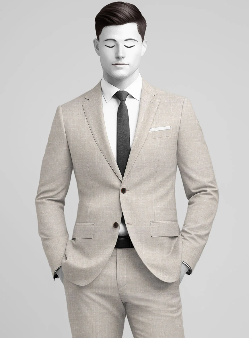 Napolean Ricci Muted Beige Wool Jacket - Image 2