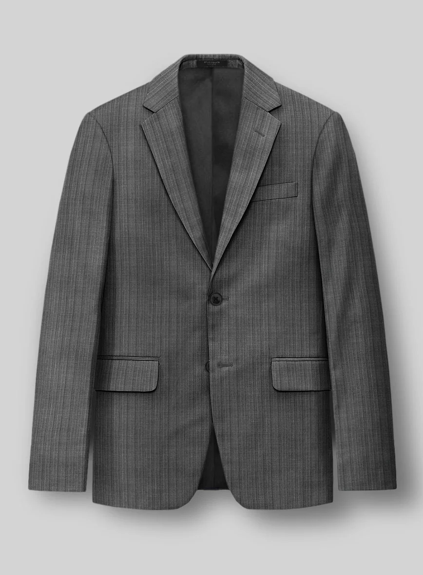 Napolean Romulo Stripe Gray Wool Suit - Image 2