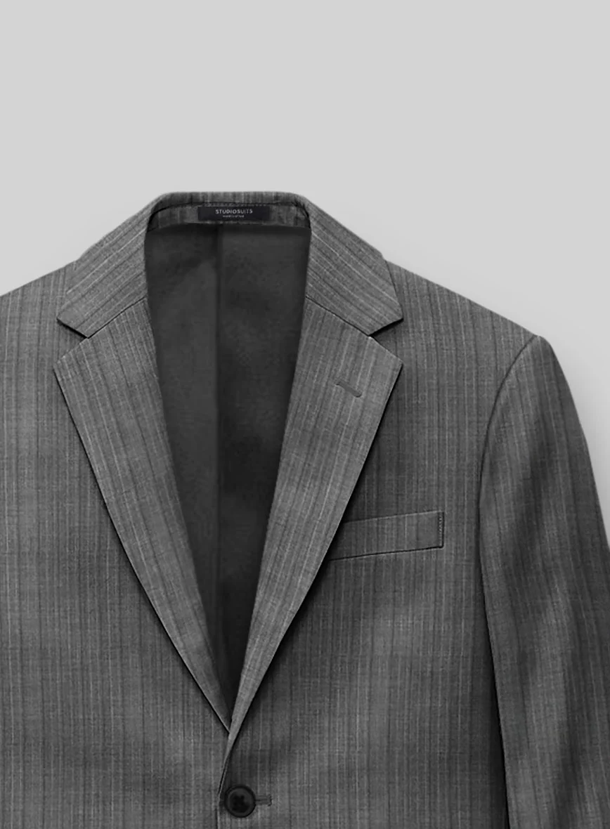 Napolean Romulo Stripe Gray Wool Suit - Image 4