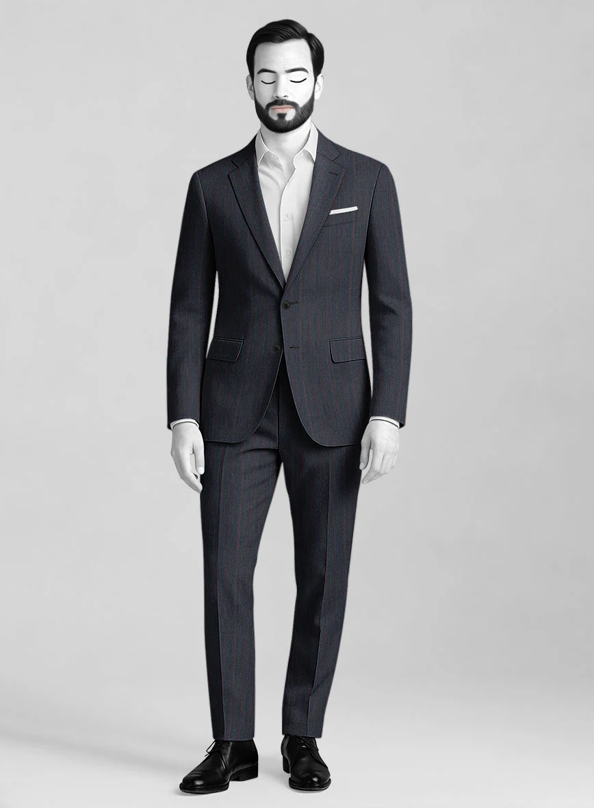 Napolean Rosano Stripe Navy wool Suit