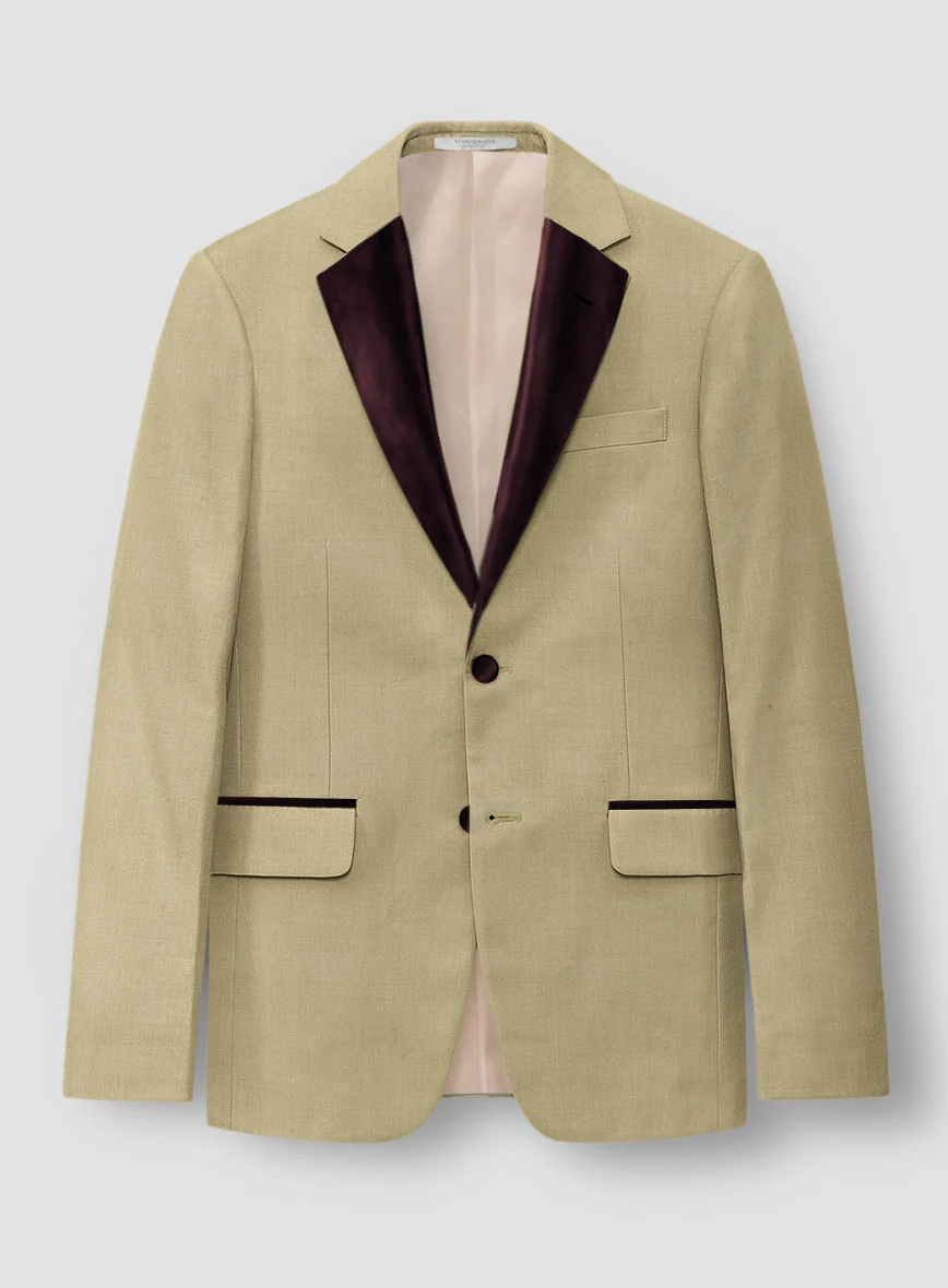 Napolean Sahara Khaki Wool Tuxedo Suit - Image 3