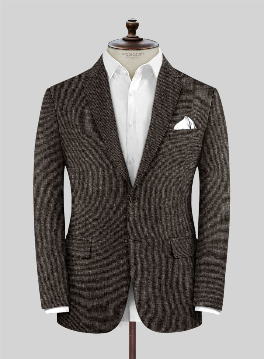 Napolean Sharkskin Brown Wool Jacket - Image 3