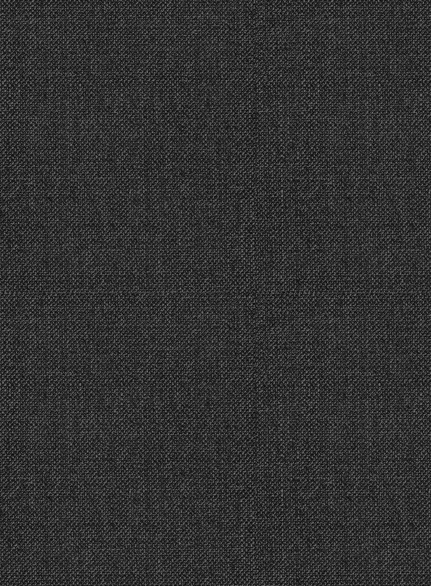 Napolean Sharkskin Charcoal Double Gurkha Wool Trousers - Image 6