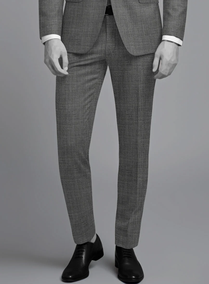 Napolean Sharkskin Gray Wool Pants - Image 2