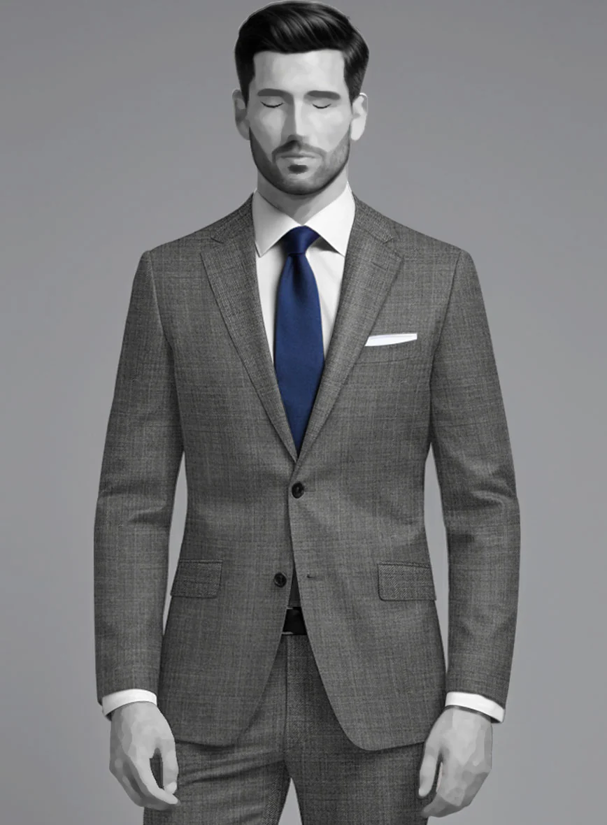 Napolean Sharkskin Gray Wool Suit - Image 3