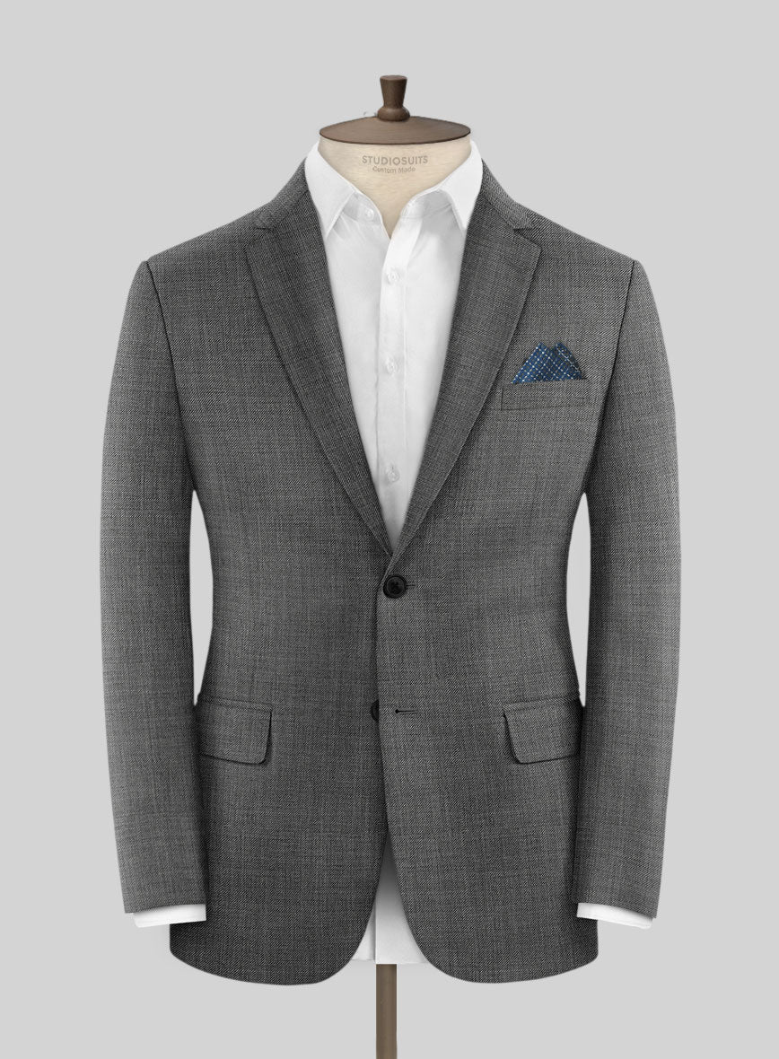 Napolean Sharkskin Gray Wool Suit - Image 5
