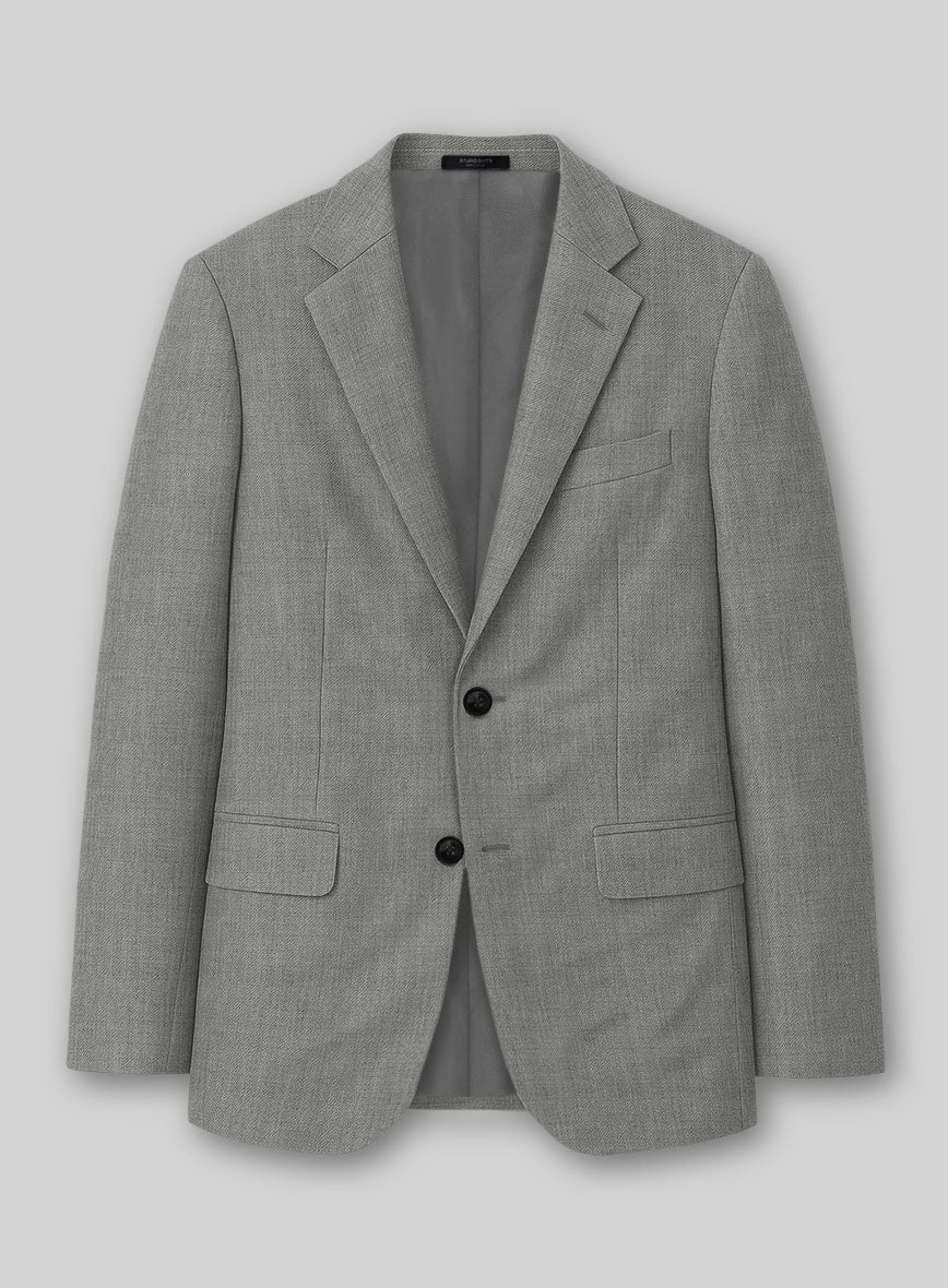 Napolean Sharkskin Light Gray Wool Jacket
