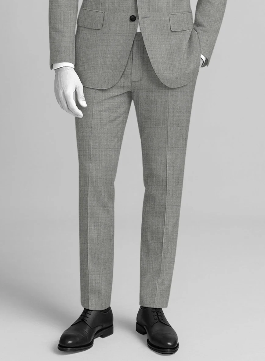 Napolean Sharkskin Light Gray Wool Pants