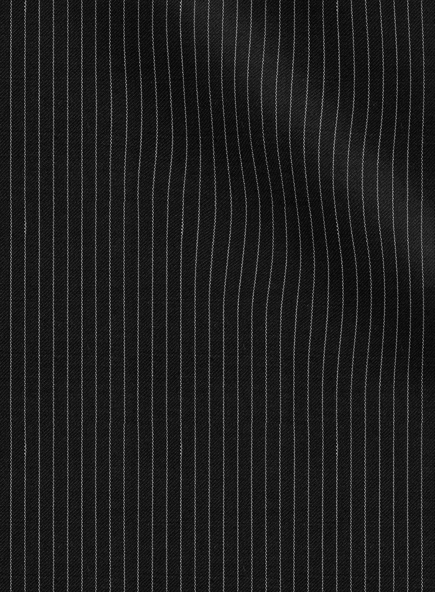Napolean Slim Stripe Black Wool Suit - Image 8