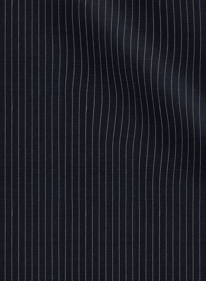 Napolean Slim Stripe Blue Wool Suit - Image 8