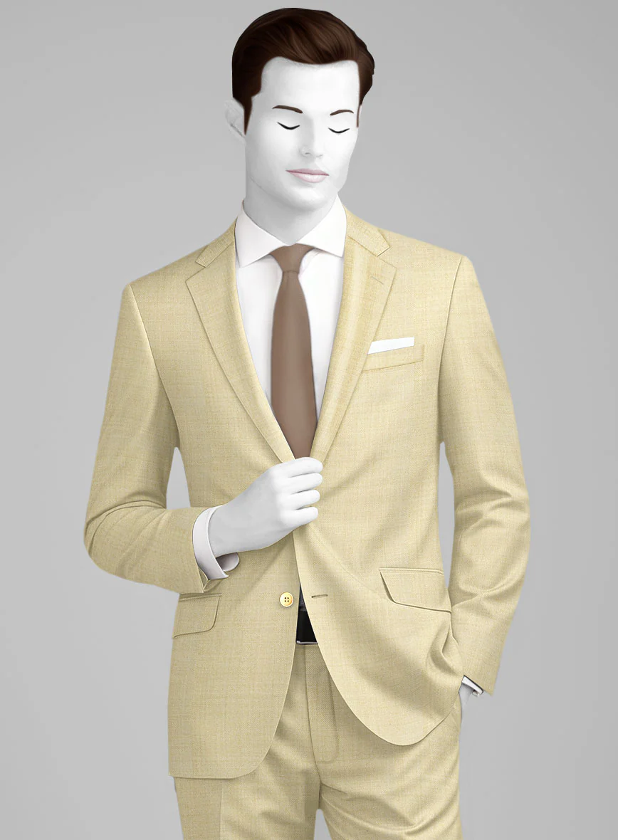Napolean Spring Latte Beige Wool Suit - Image 3