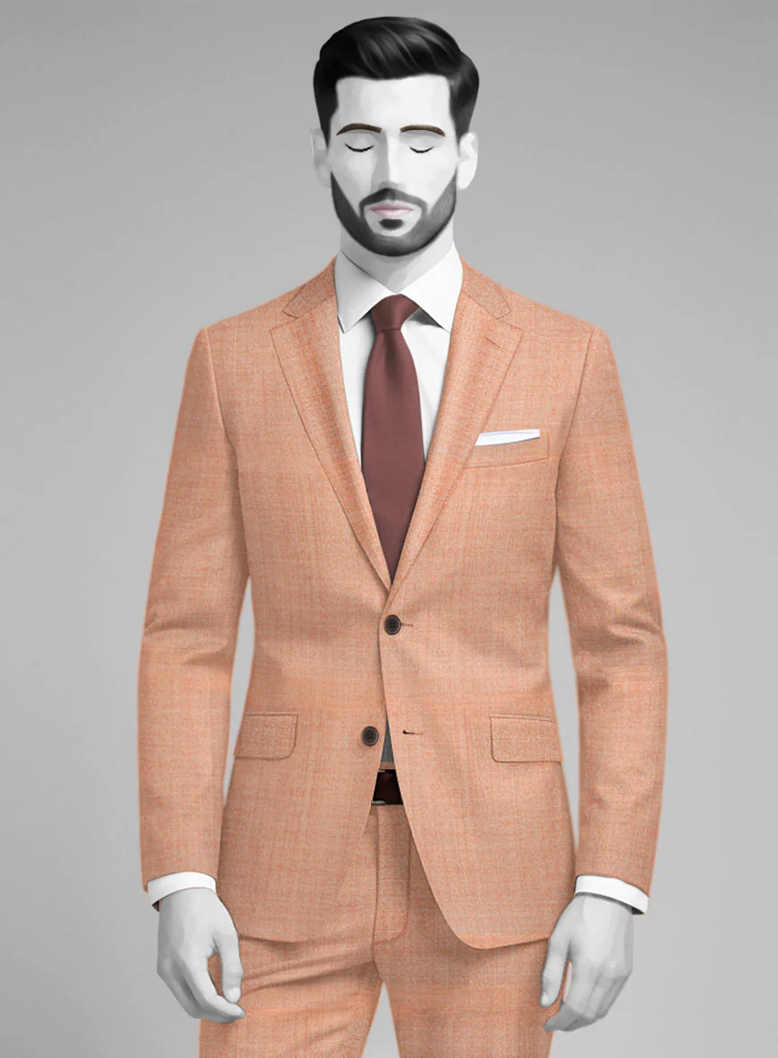Napolean Spring Salmon Pink Wool Suit - Image 3