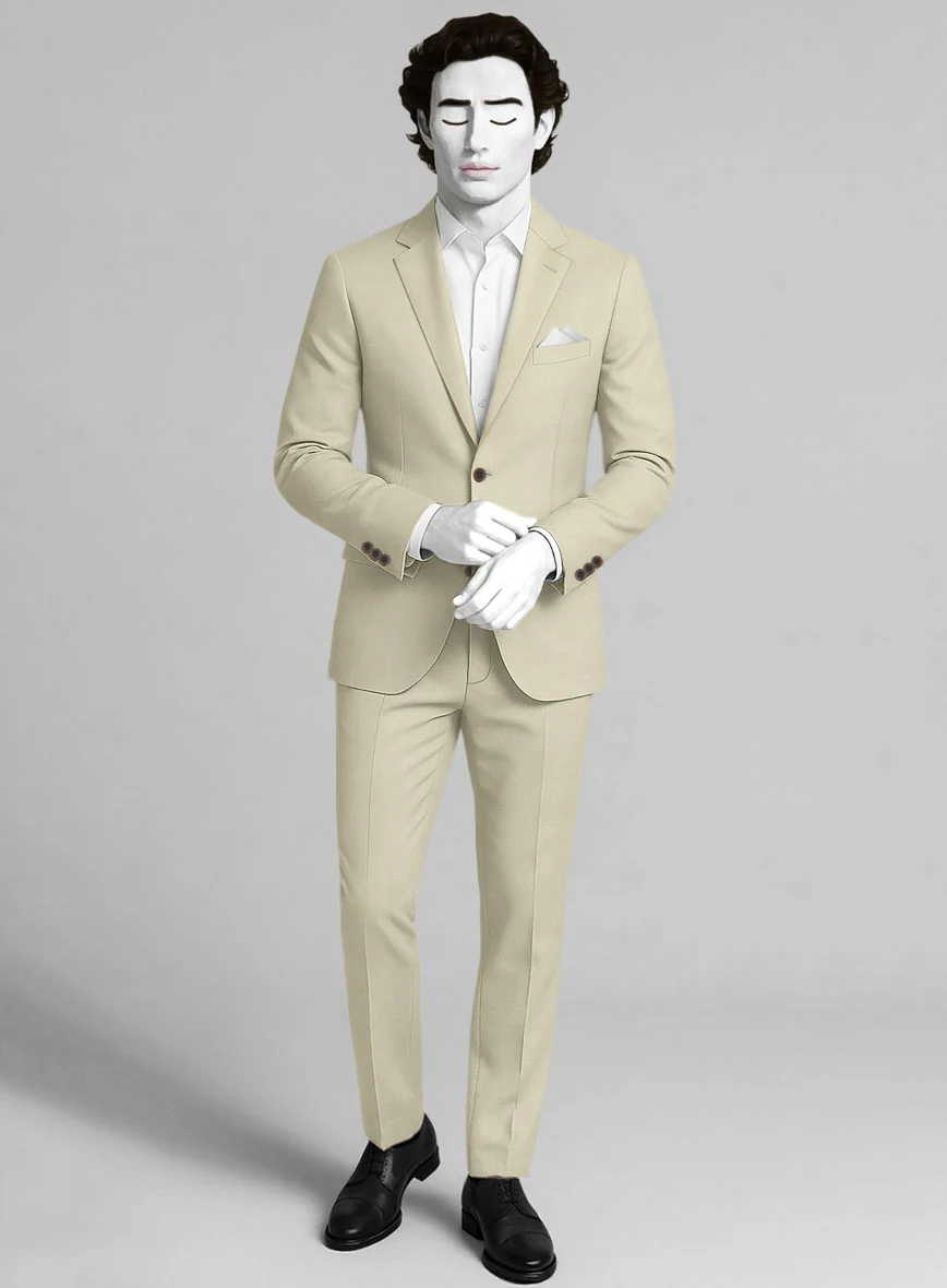 Napolean Stretch Beige Wool Suit