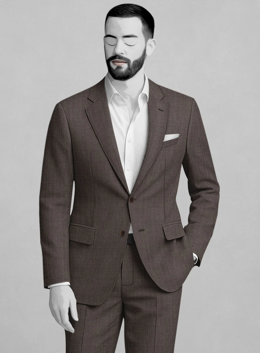 Napolean Stretch Brown Wool Suit - Image 4