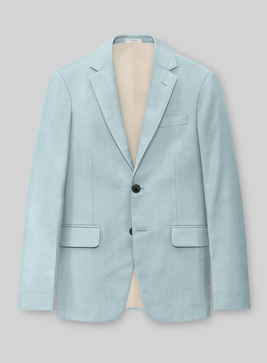 Napolean Stretch Coral Blue Wool Suit - Image 3