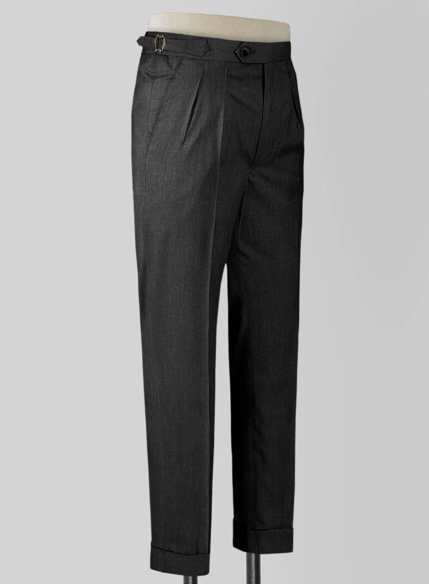 Napolean Stretch Dark Gray Highland Wool Trousers - Image 2