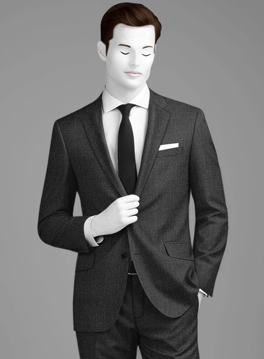 Napolean Stretch Dark Gray Wool Suit - Image 3