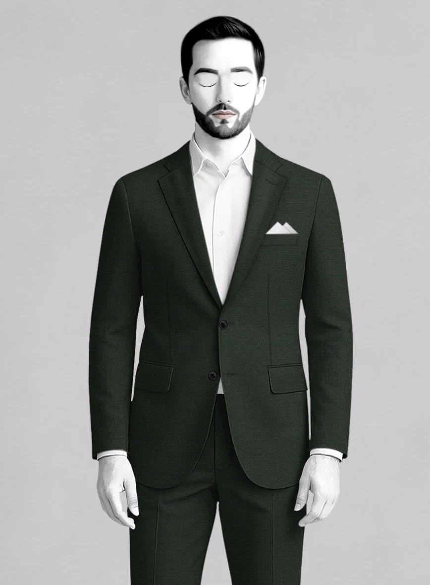 Napolean Stretch Dark Green Wool Jacket - Image 2