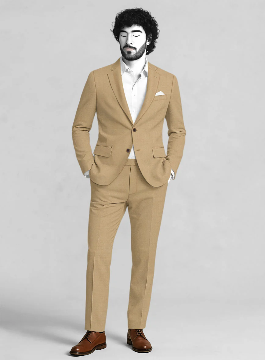 Napolean Stretch Dark Khaki Wool Suit