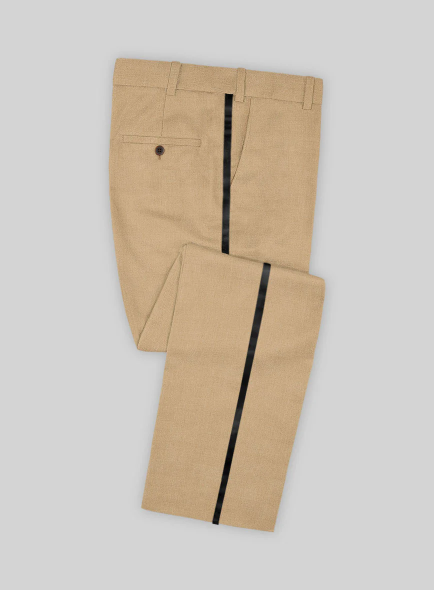 Napolean Stretch Dark Khaki Wool Tuxedo Suit - Image 3
