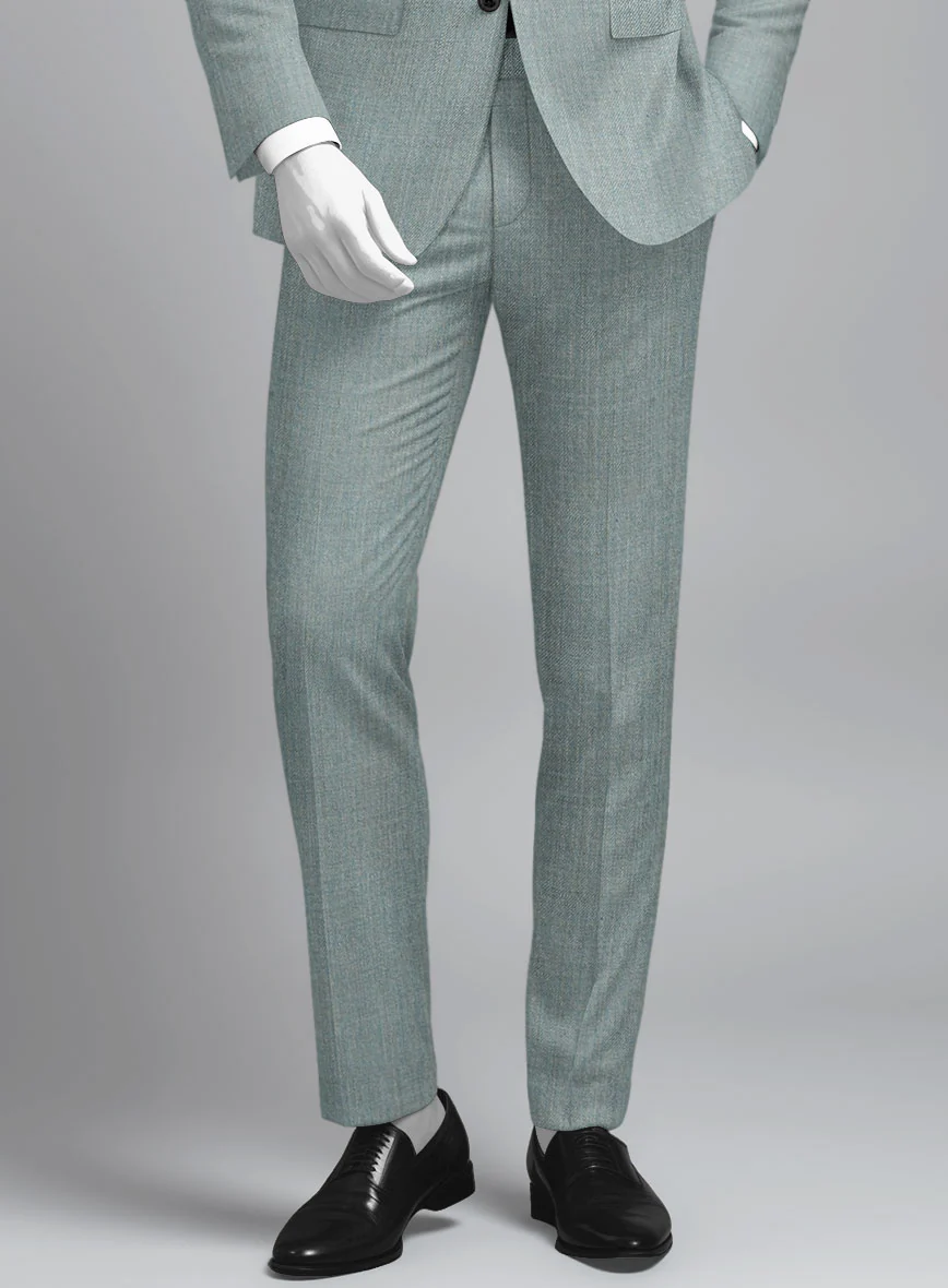 Napolean Stretch Gray Blue Wool Tuxedo Suit - Image 6